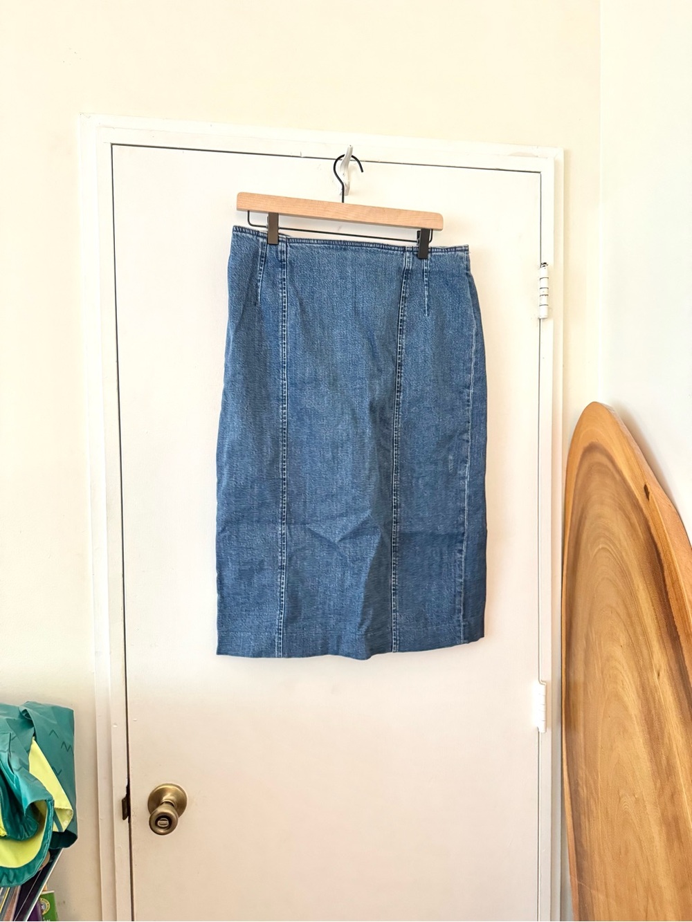 J. Crew Blue Denim Pencil Skirt size 14